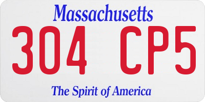 MA license plate 304CP5