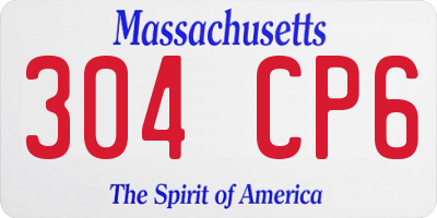 MA license plate 304CP6