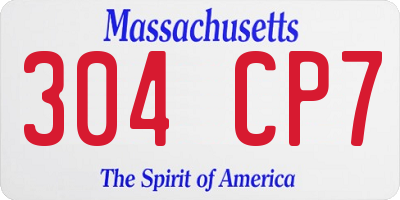 MA license plate 304CP7