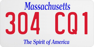 MA license plate 304CQ1