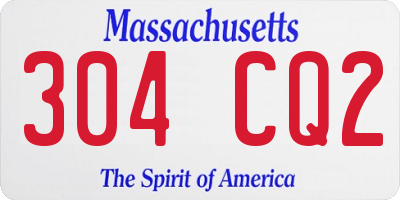 MA license plate 304CQ2