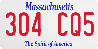 MA license plate 304CQ5