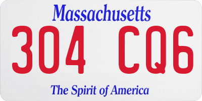 MA license plate 304CQ6