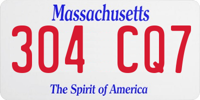 MA license plate 304CQ7