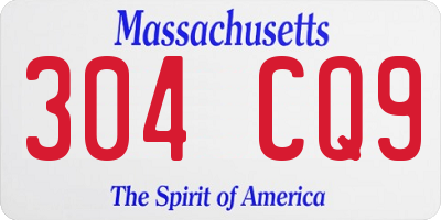 MA license plate 304CQ9