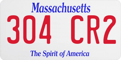 MA license plate 304CR2
