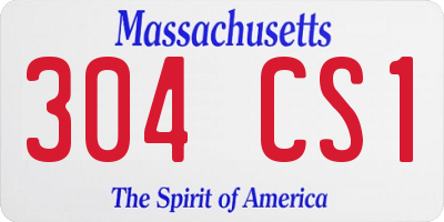 MA license plate 304CS1