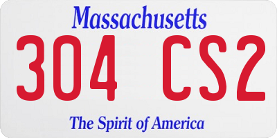MA license plate 304CS2