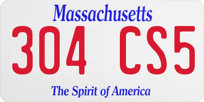MA license plate 304CS5