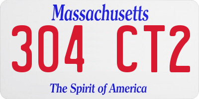 MA license plate 304CT2
