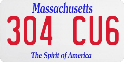 MA license plate 304CU6