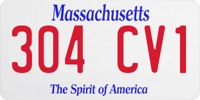 MA license plate 304CV1