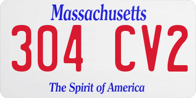 MA license plate 304CV2