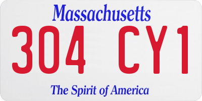 MA license plate 304CY1