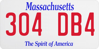 MA license plate 304DB4