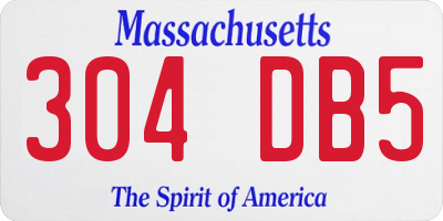 MA license plate 304DB5