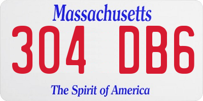 MA license plate 304DB6