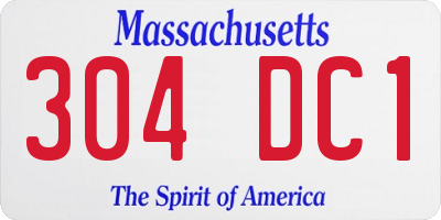 MA license plate 304DC1