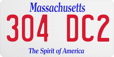MA license plate 304DC2