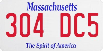 MA license plate 304DC5