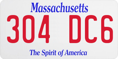 MA license plate 304DC6