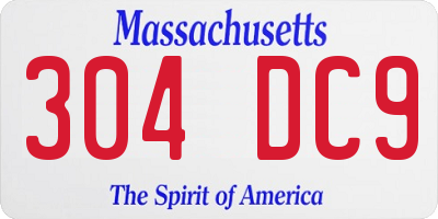 MA license plate 304DC9