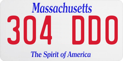 MA license plate 304DD0