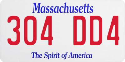 MA license plate 304DD4