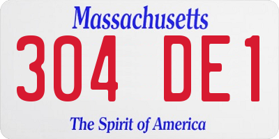 MA license plate 304DE1