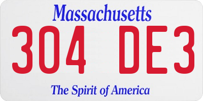 MA license plate 304DE3