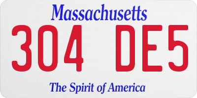 MA license plate 304DE5