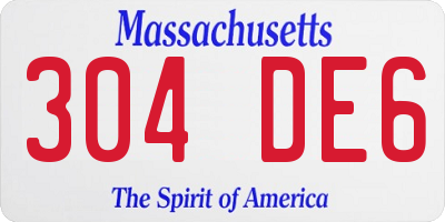 MA license plate 304DE6