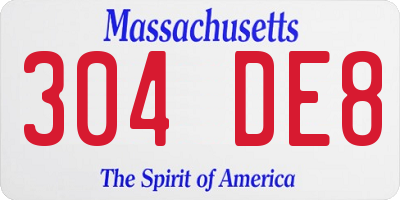 MA license plate 304DE8