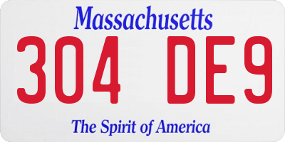 MA license plate 304DE9