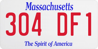 MA license plate 304DF1