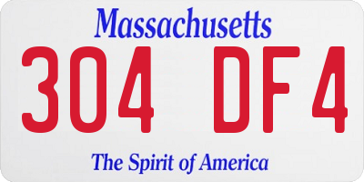 MA license plate 304DF4