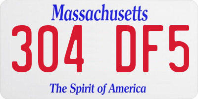 MA license plate 304DF5