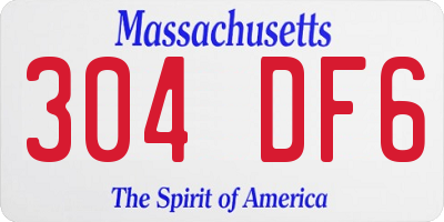 MA license plate 304DF6