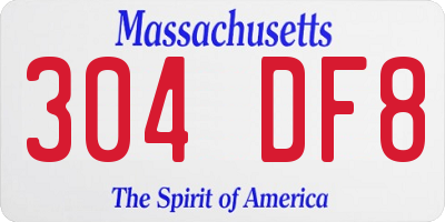 MA license plate 304DF8