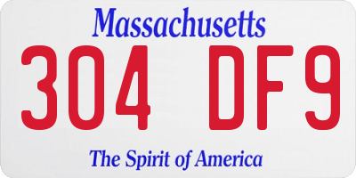 MA license plate 304DF9