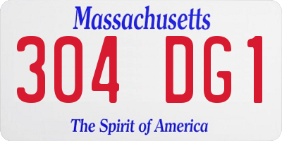 MA license plate 304DG1