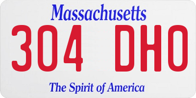 MA license plate 304DH0