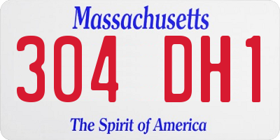MA license plate 304DH1