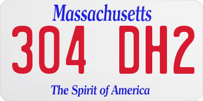 MA license plate 304DH2
