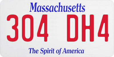 MA license plate 304DH4