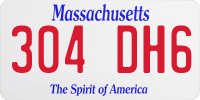 MA license plate 304DH6