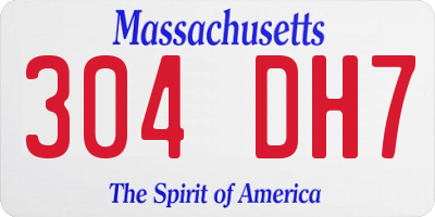 MA license plate 304DH7