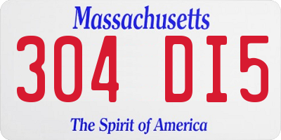 MA license plate 304DI5