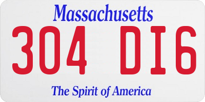 MA license plate 304DI6
