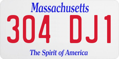 MA license plate 304DJ1